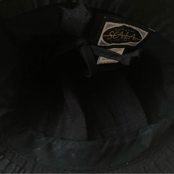 Scala | Women's Boho Beachy Black Tan Adjustable Sun Hat Vacation Beach Pool - Picture 9 of 9